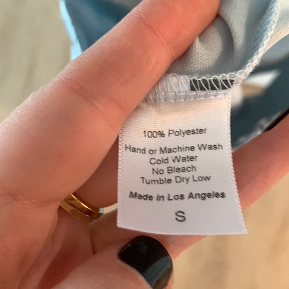 Lucy in the sky Gala High Slit Satin Dress in Light Blue - Picture 7 of 7